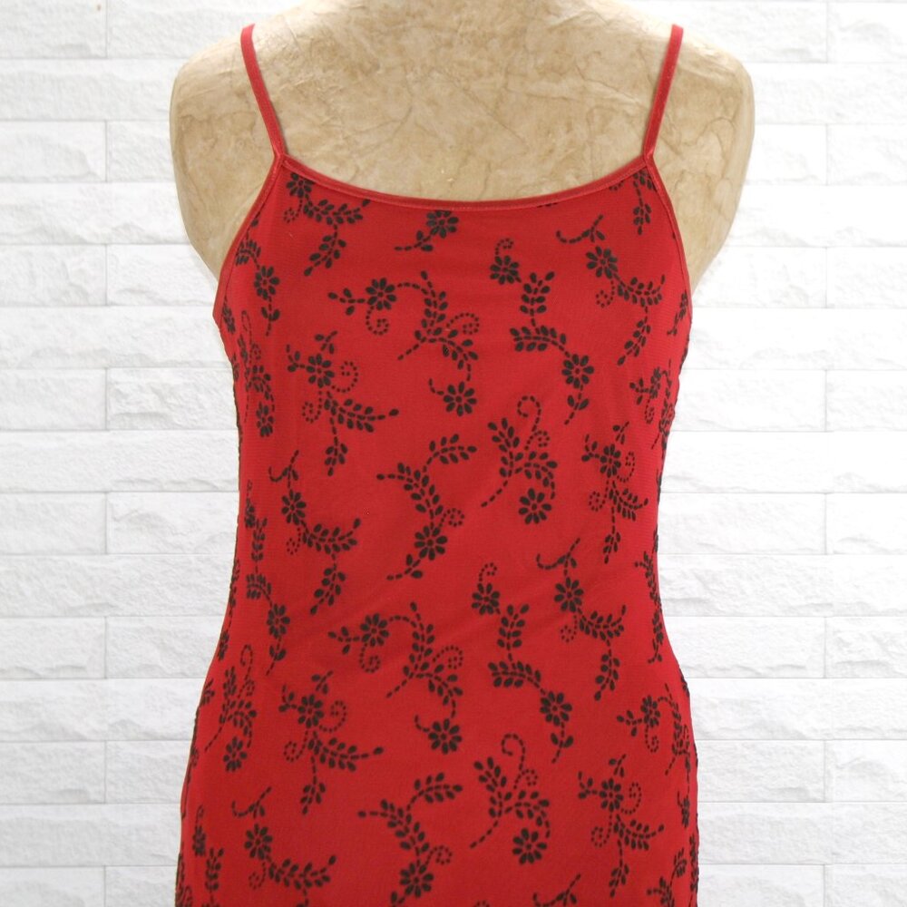 CITY TRIANGLES Dress Prom Maxi Floral Stretch Bodycon Homecoming Red Black Small - Picture 3 of 17